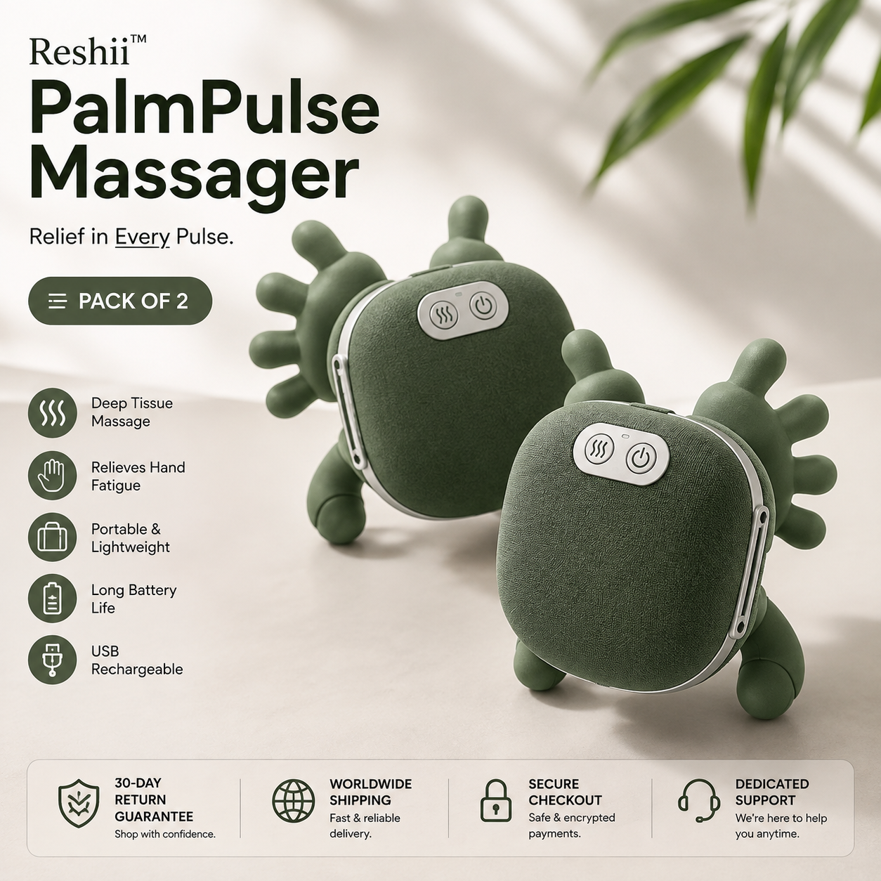 Reshii™ PalmPulse Massager