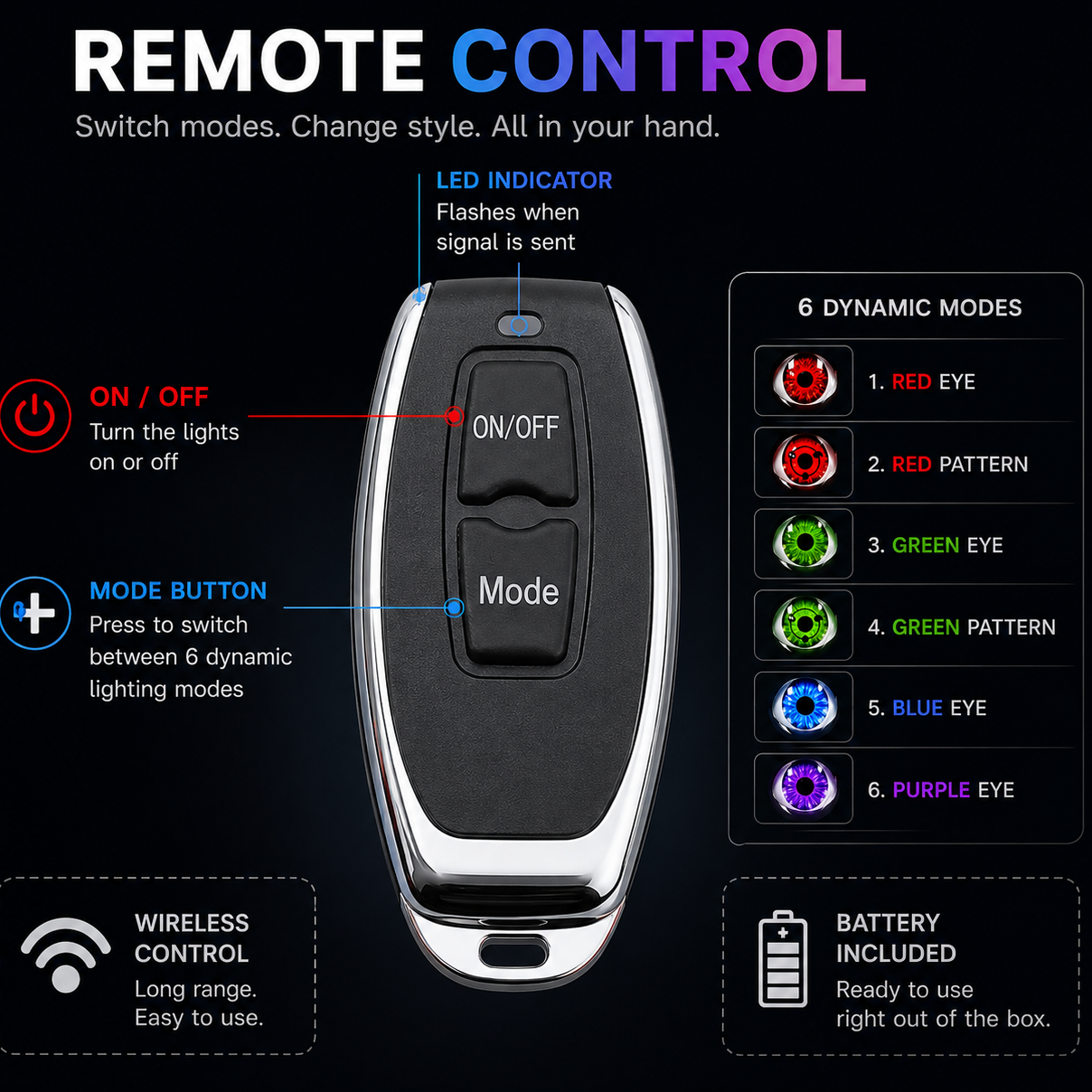 Dynamic Eye™ RGB Car Light (2 Eyes)